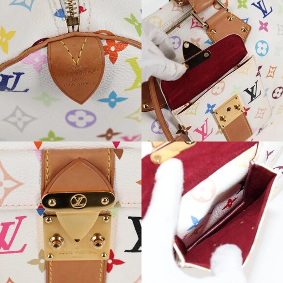 LOUIS VUITTON Monogram Multicolor Speedy 30 Hand Bag White M92643 Auth 118954V - Picture 13 of 15